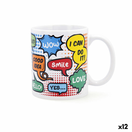 Cup Quid Wow Comics Multicolour Ceramic 330 ml (12 Units)-0