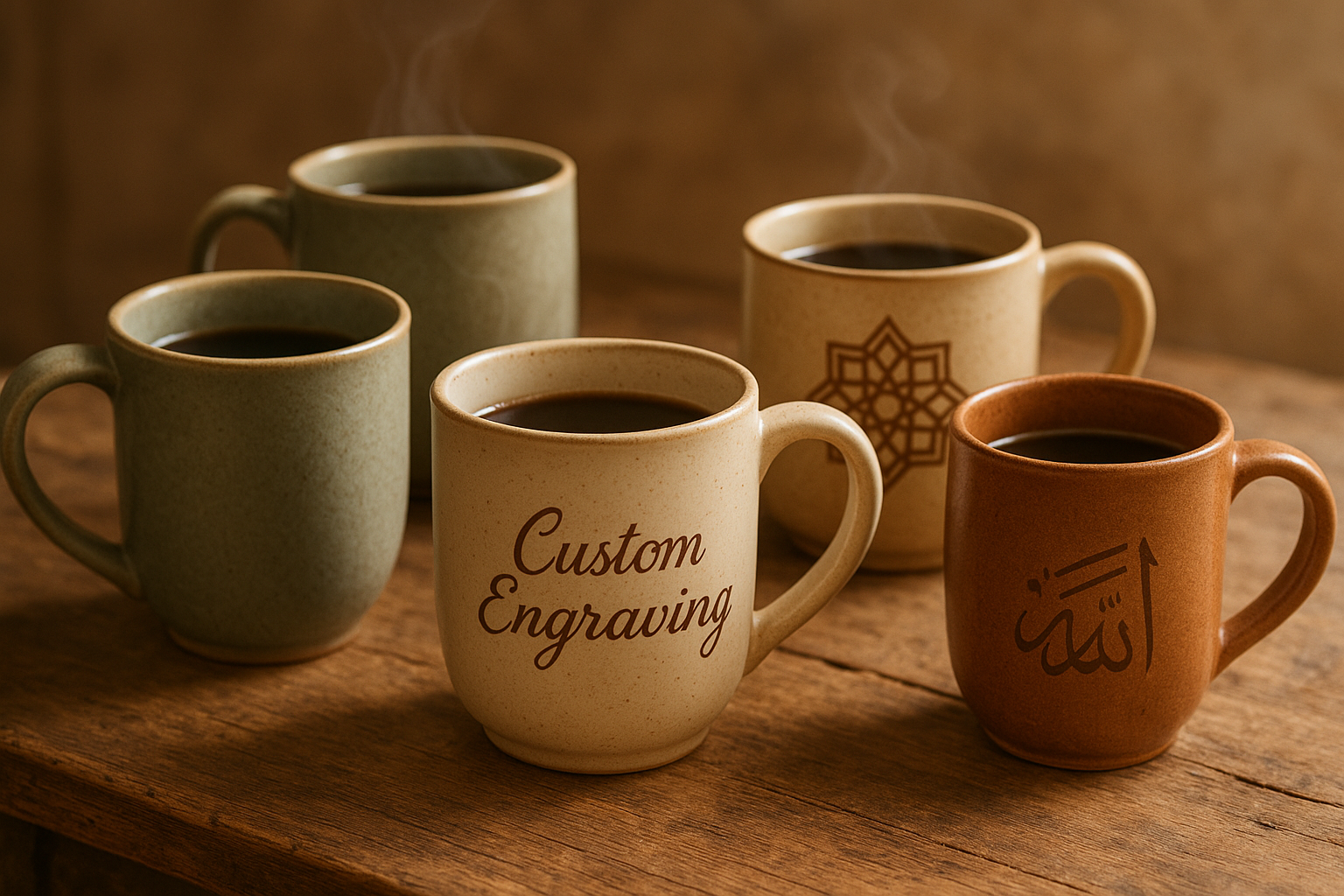 Our store offers locally made ceramic mugs in the UAE, each customizable with your own engraved message to create a unique gift that expresses gratitude and distinction. We believe in the power of personal details, crafting our products with care to suit your taste and add a special touch to your home or next gift. Our high-quality ceramic mugs combine elegance and durability to suit every style.